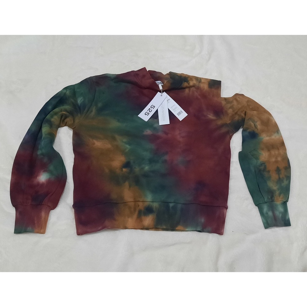 525 America Sweatshirt Womens Size XS Amber Multicolor Tie Dye Hippie